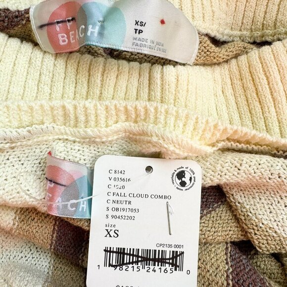 NWT Free People Beach Sweater Set Two Piece Striped Pants Set Vista Cream XS - Picture 4 of 12